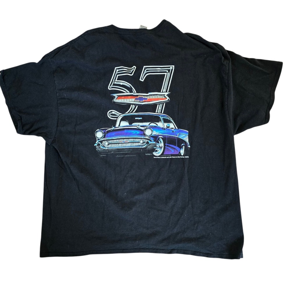 57 Chevrolet Car‎ T Shirt Mens 3XL Black Graphic Tee Classic Automotive Grunge